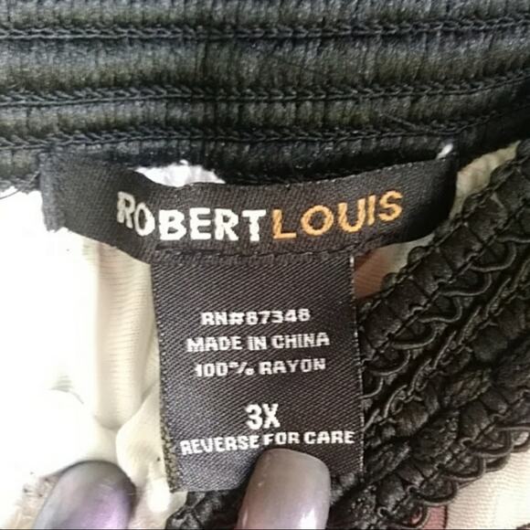 Robert Louis Ivory Floral Asymmetrical Midi Skirt 3X - Picture 4 of 7